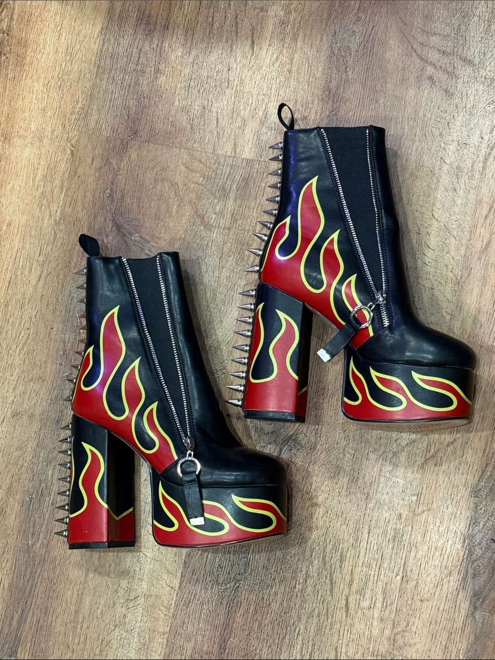 Lamoda Grillz Flame Platform boots spike studded boots